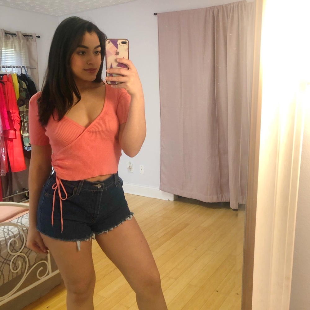 Peach ribbed top from forever 21